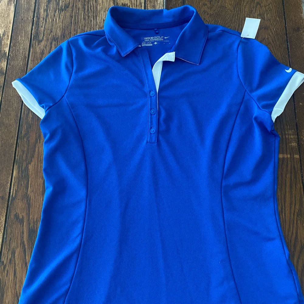 Womens Nike Golf Tour Performance Short Sleeve Polo Blue Size Large